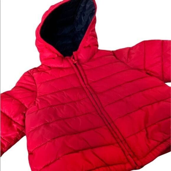 Old Navy Red Puffer Hooded Jacket Toddler 2T - Picture 3 of 5